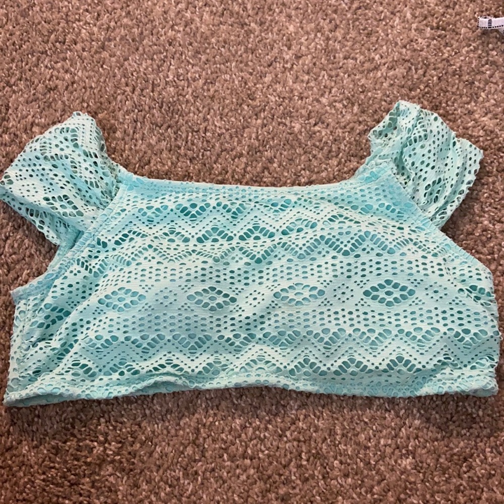 Teal blue bikini top